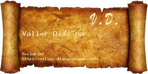 Valler Diána névjegykártya